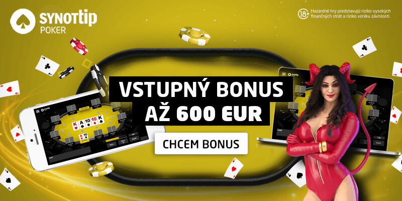 Synottip poker - bonus 600 eur