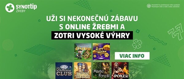 Kliknite a stierajte Synottip žreby online